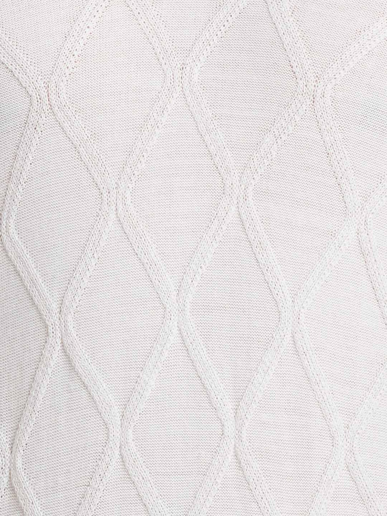 ColorPlus White Tailored Fit Self Pattern Sweater