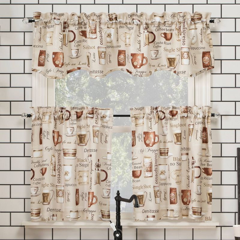14"x54" Bristol Coffee Shop Semi-Sheer Rod Pocket Kitchen Curtain Valance Ivory - No. 918