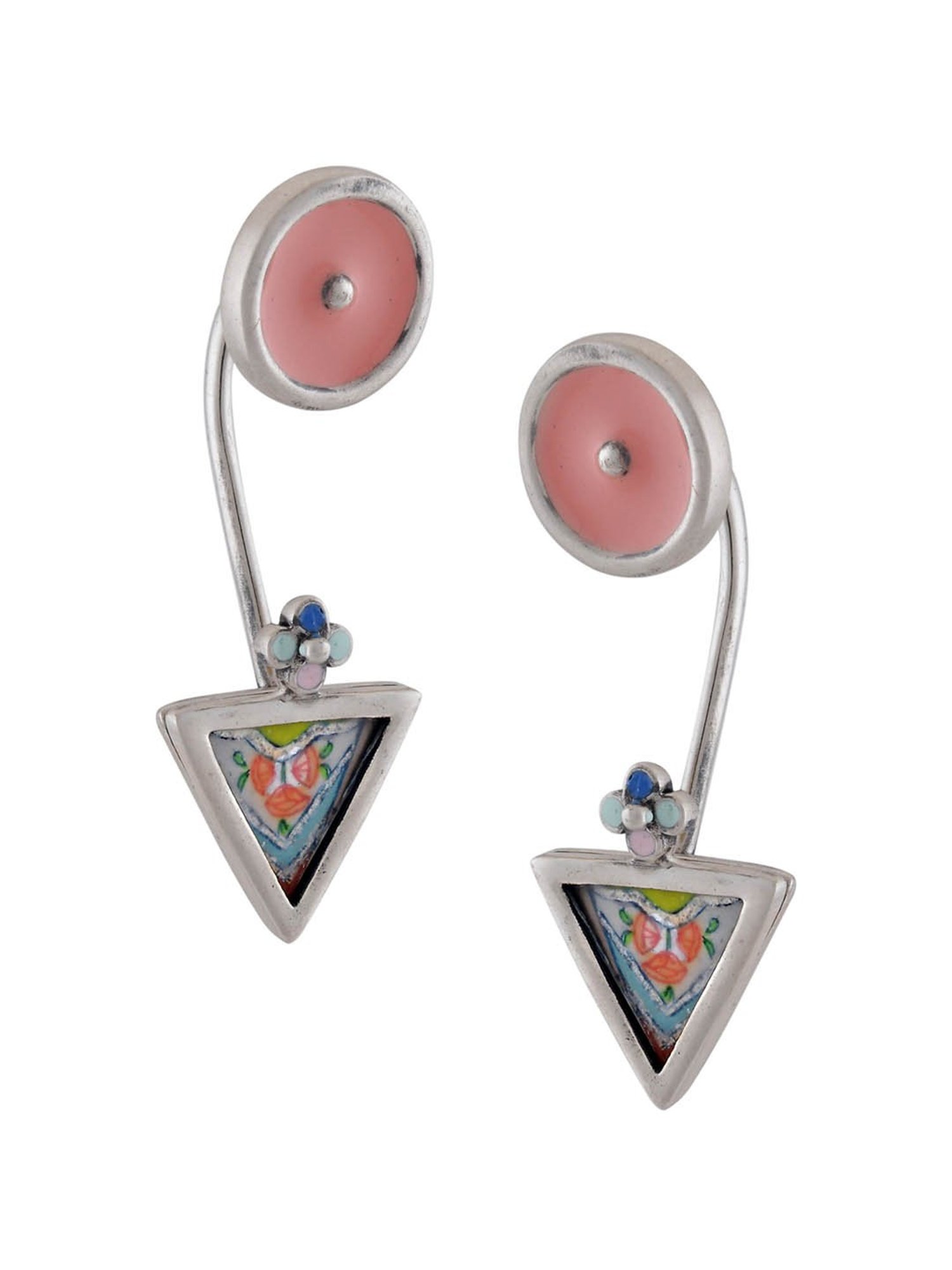 Tribe Amrapali Hand-Painted Chandrika Ear Jacket Earrings