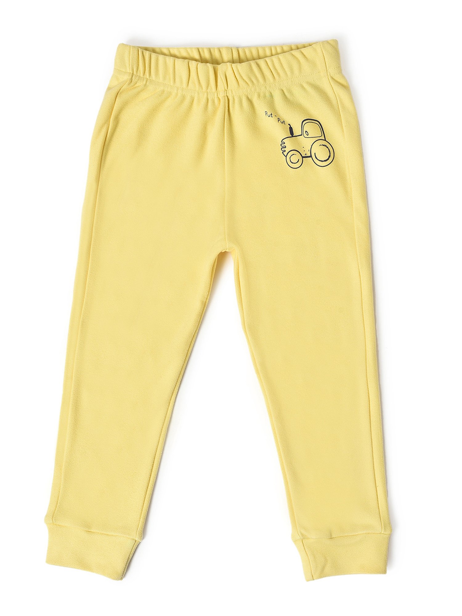 MiArcus Kids Yellow Solid Full Sleeves Thermal T-Shirt with Thermal Joggers