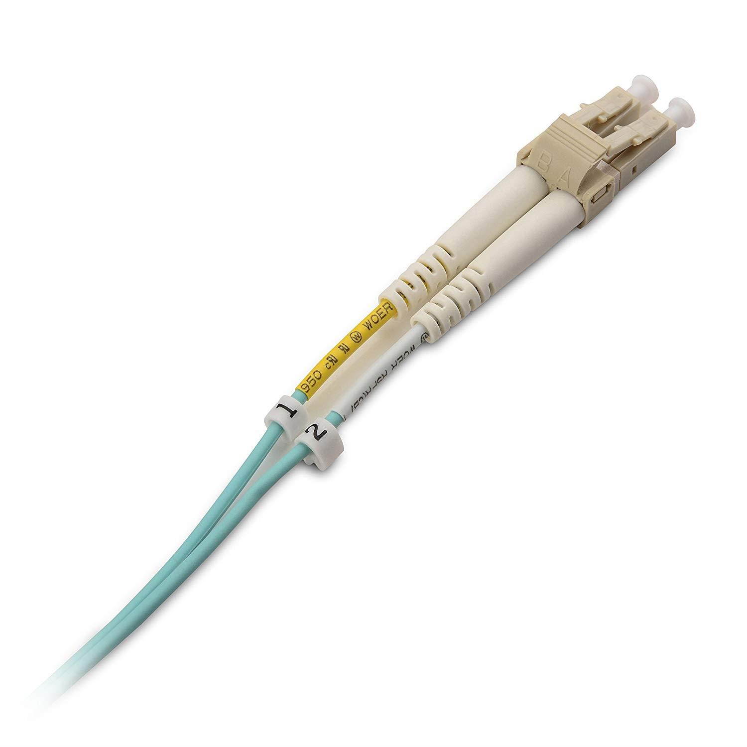 Cable Matters 10Gb 40Gb Multimode Duplex 50/125 OFNP Fiber Cable (OM3 Fiber Optic Cable/LC to LC Fiber Patch Cable) 20m - Available 1m - 50m