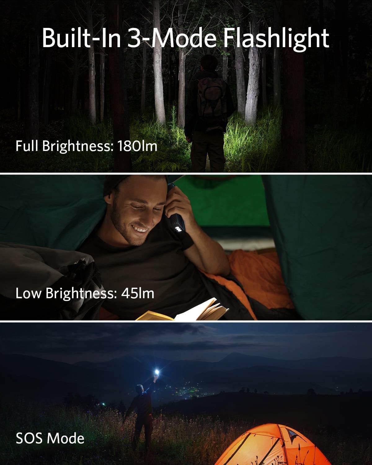 Anker Solar Power Bank, PowerCore Solar 10000 Dual-Port Solar Charger with Flashlight, IP64 Splashproof, Dustproof for Outdoor Activities, Compatible with Smartphones