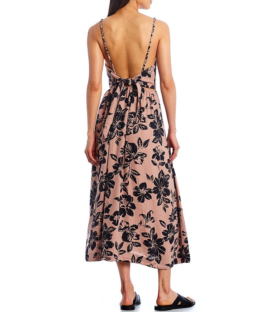 Free People The Perfect Square Neck Sleeveless Floral Midi Sundress