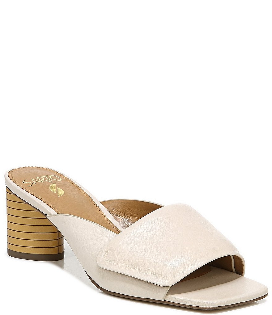 Sarto by Franco Sarto Violet Leather Square Toe Mules