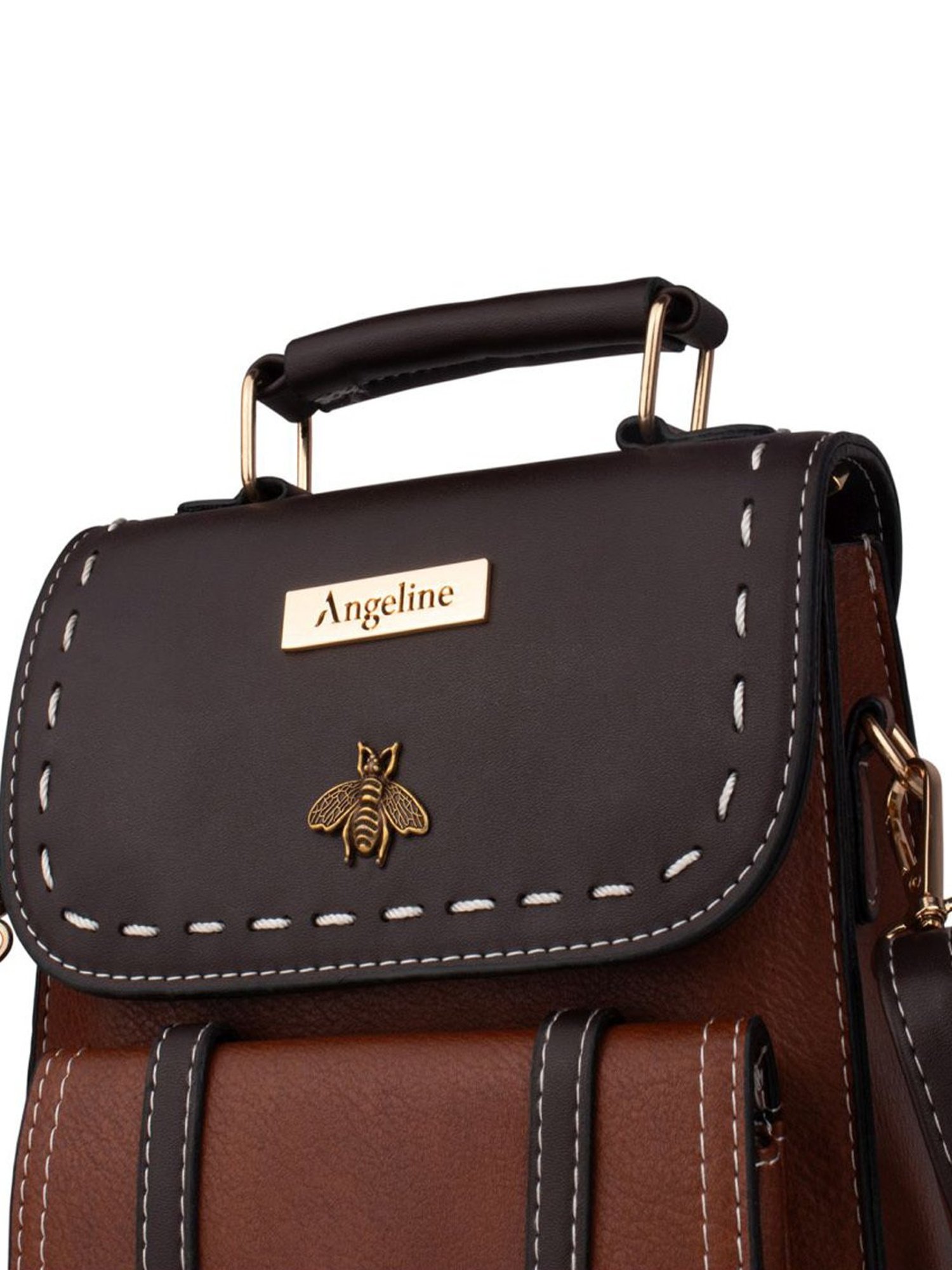 Angeline Brown PU Medium Backpack