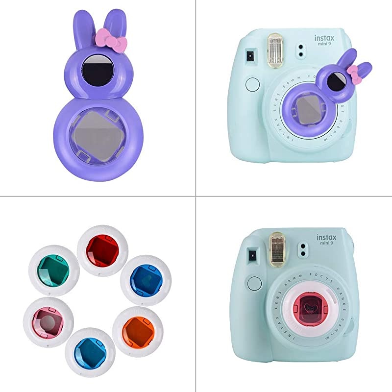 Instax Mini 9 Camera Accessories for FujiFilm Instax Mini 9 8 8+ Camera with Mini 9 Case/Album/Selfie Lens/Filters/Wall Hang Frames/Shoulder Strap (12 in 1 Fantasy Mountain Forest)