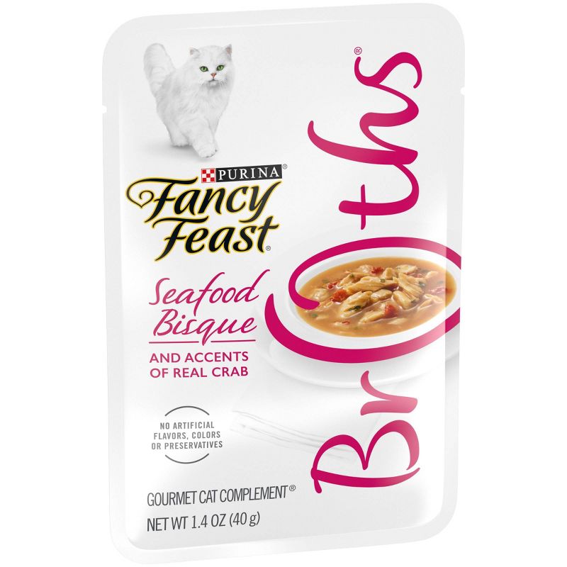 Fancy Feast Broths Seafood Bisque and Accents of Real Crab Wet Cat Food - 1.55oz