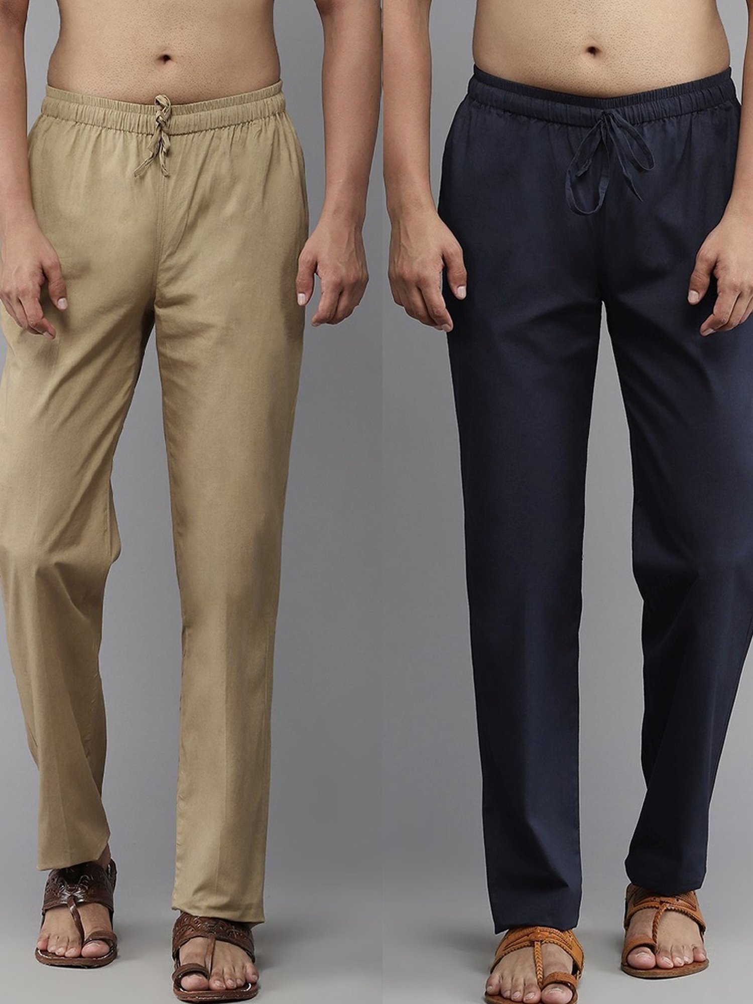 See Designs Brown & Navy Blue Cotton Regular Fit Pyjamas