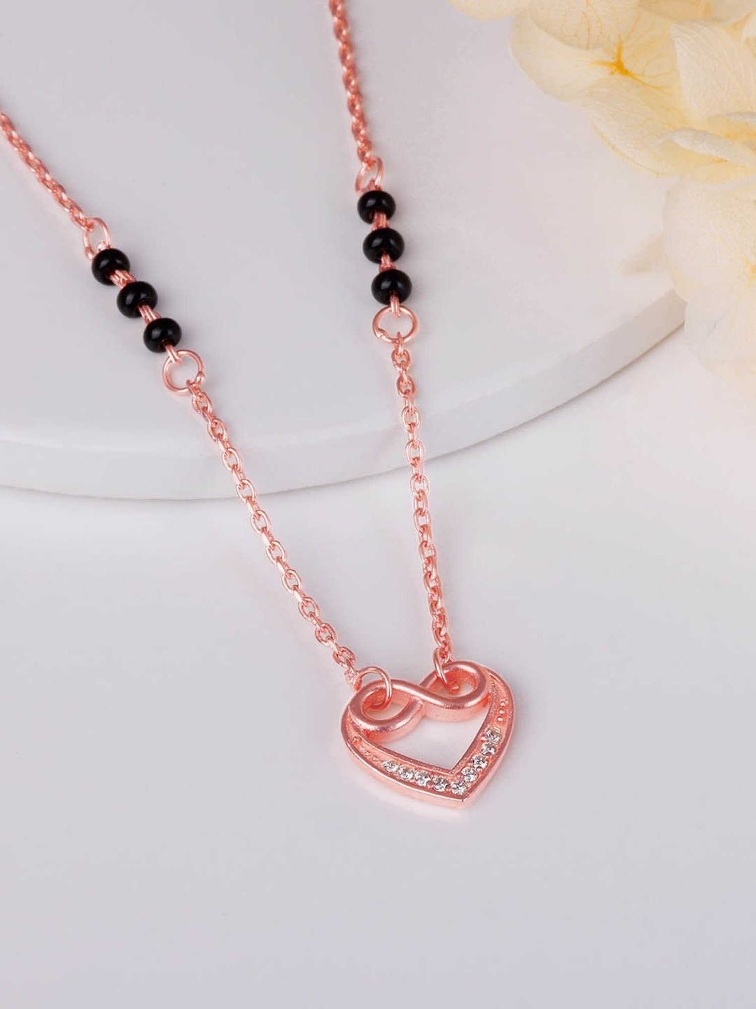 GIVA Love All Around 92.5 Sterling Silver Infinite Love In Heart Mangalsutra