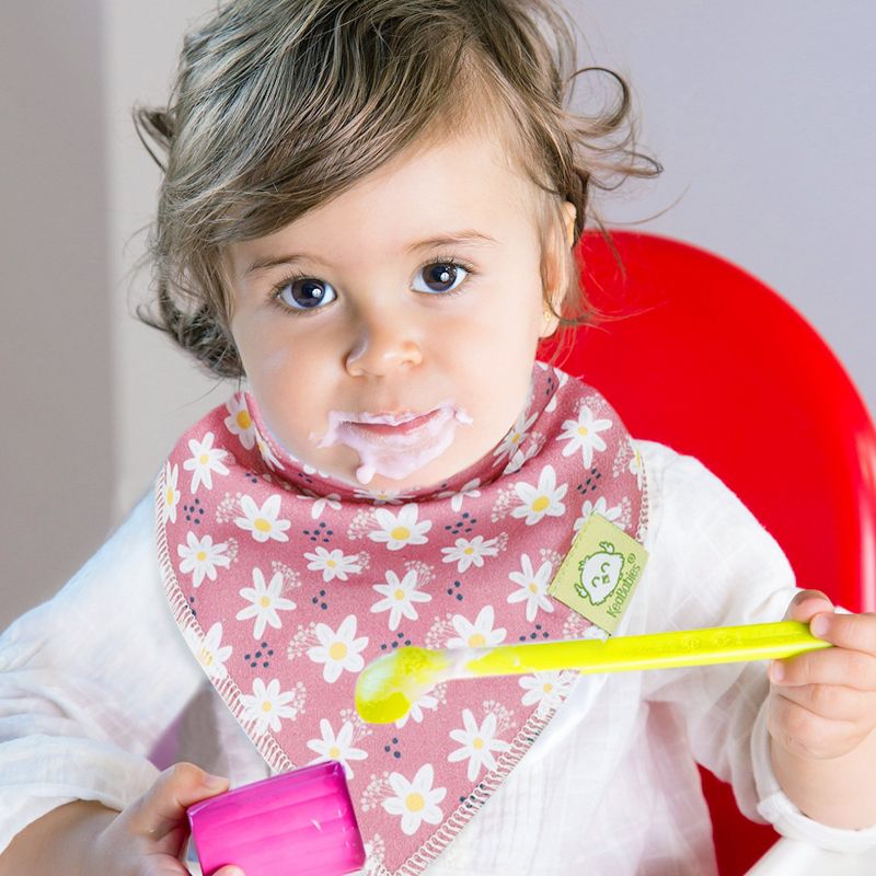 KeaBabies 10-Pack Organic Cotton Baby Bandana Drool Bib Set 8-Pack, "Tea Party" Multicolored