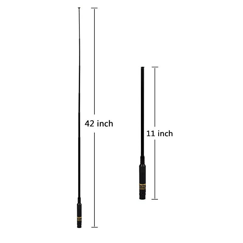 Dual Band VHF UHF Ham Radio Telescopic Antenna SMA Male 42 inch Retractable Replacement Long Antenna for Walkie Talkie Yaesu Vertex VX-3R VX-132 WOUNXUN KG-UV8D TYT Radios