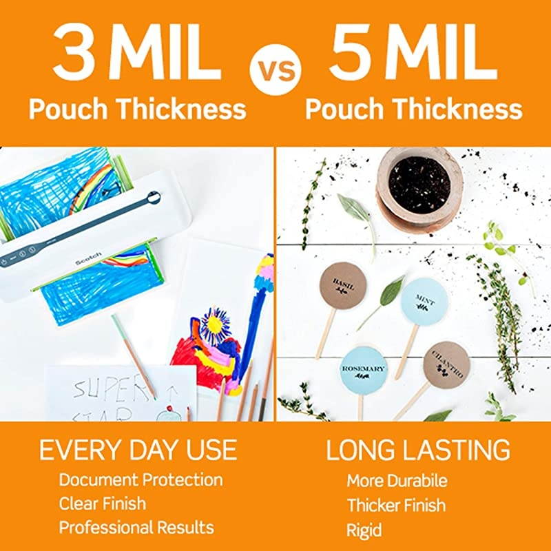 Thermal Laminating Pouches, 5 Mil Thick for Extra Protection, 100-Pack, 8.9 x 11.4 inches, Letter Size Sheets, Clear (TP5854-100)