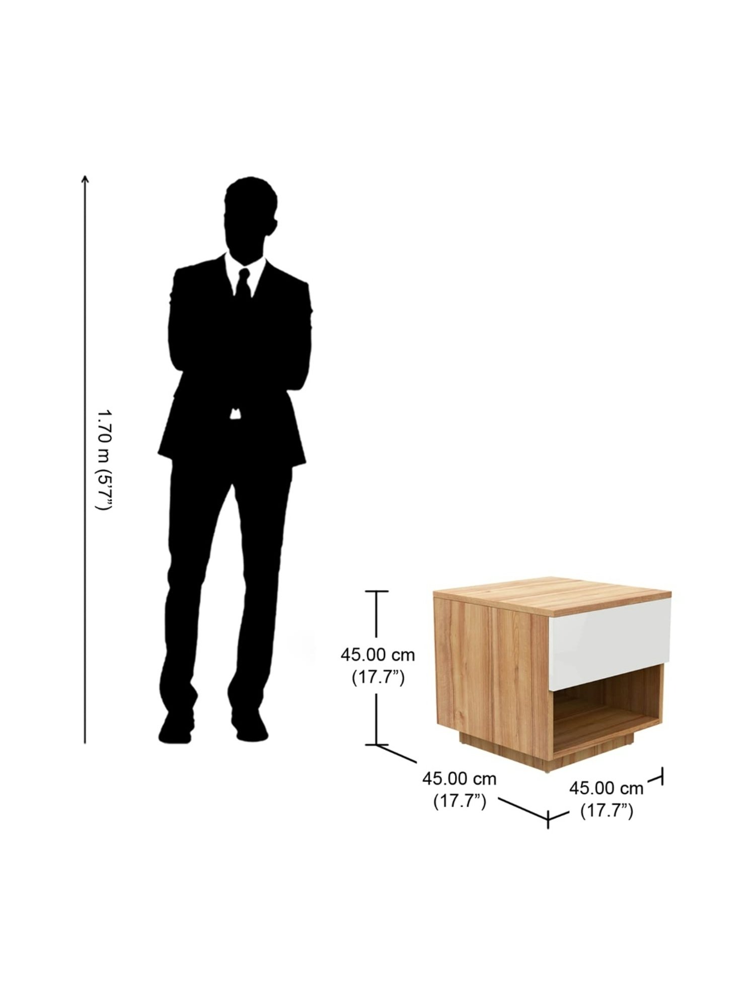 Godrej Interio Harmony Remini Walnut Engineered Wood Corner Table