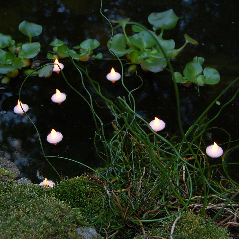 12ct Amber Floating LED Tea Light
