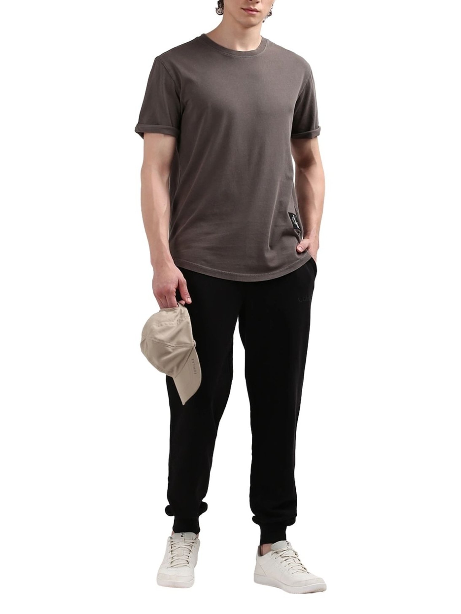 Calvin Klein Brown Cotton Regular Fit T-Shirt