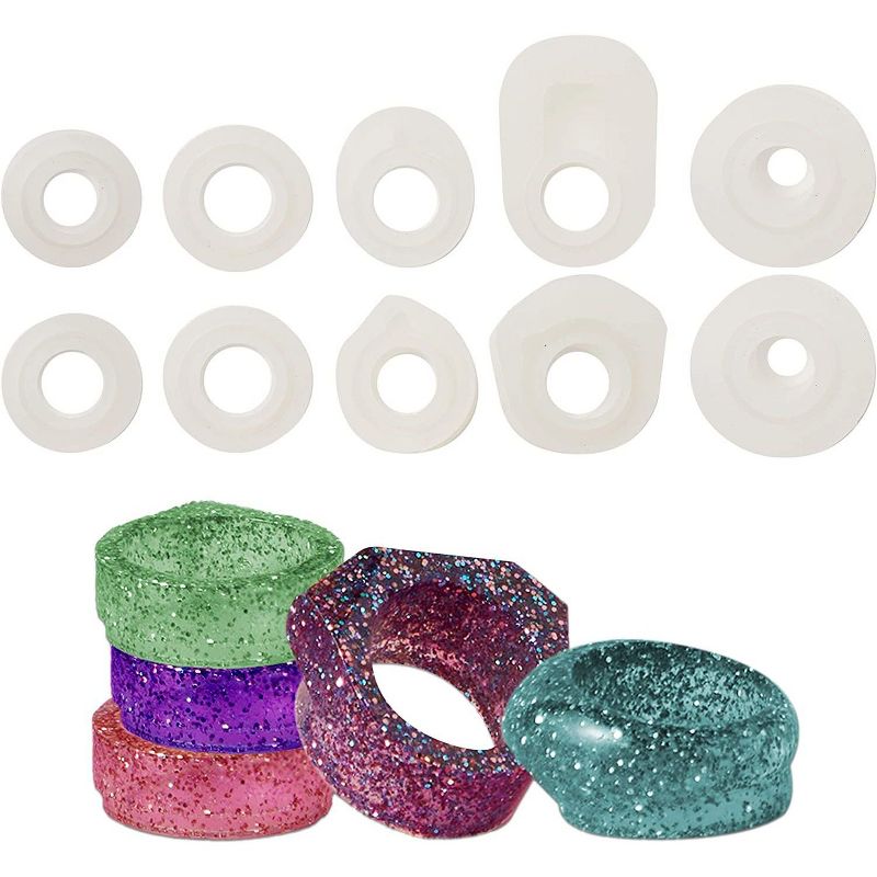 Bright Creations 30 pcs Resin Casting Kit for Rings, Round & Rhombic Cut for Jewelry Making, Craft Kits