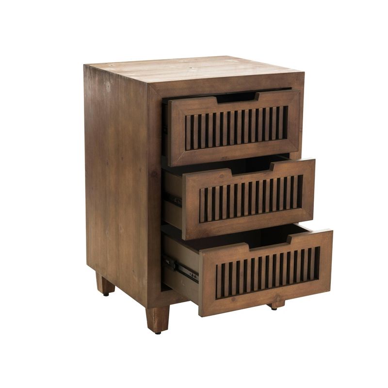Sawyer 3 Drawer Cabinet Brown - Adore Decor