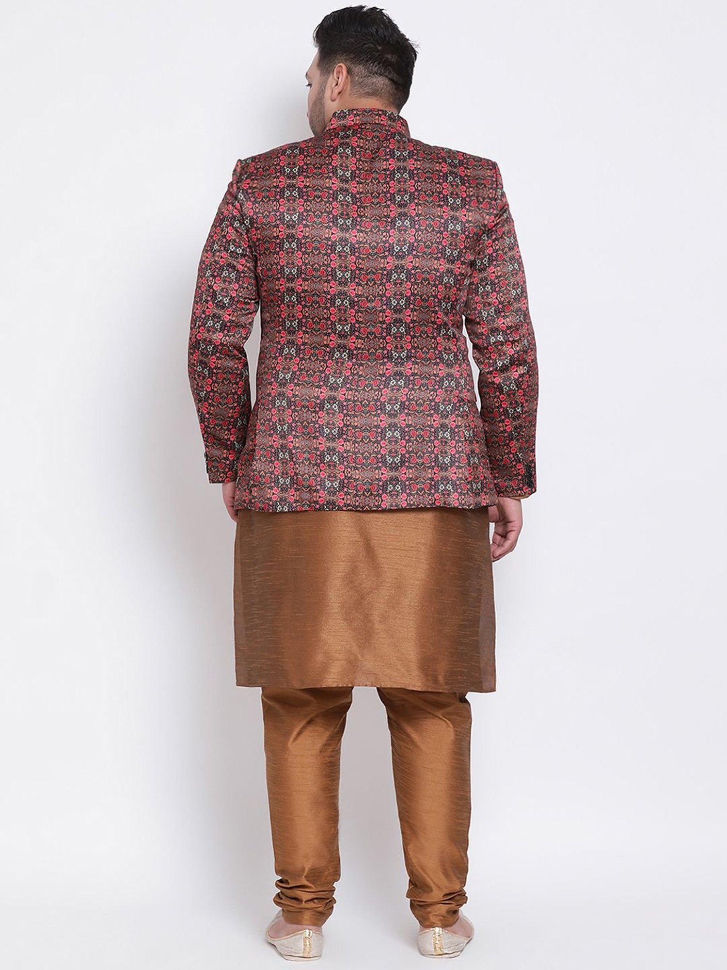 Hangup Brown Regular Fit Kurta Bottom & Jacket Set