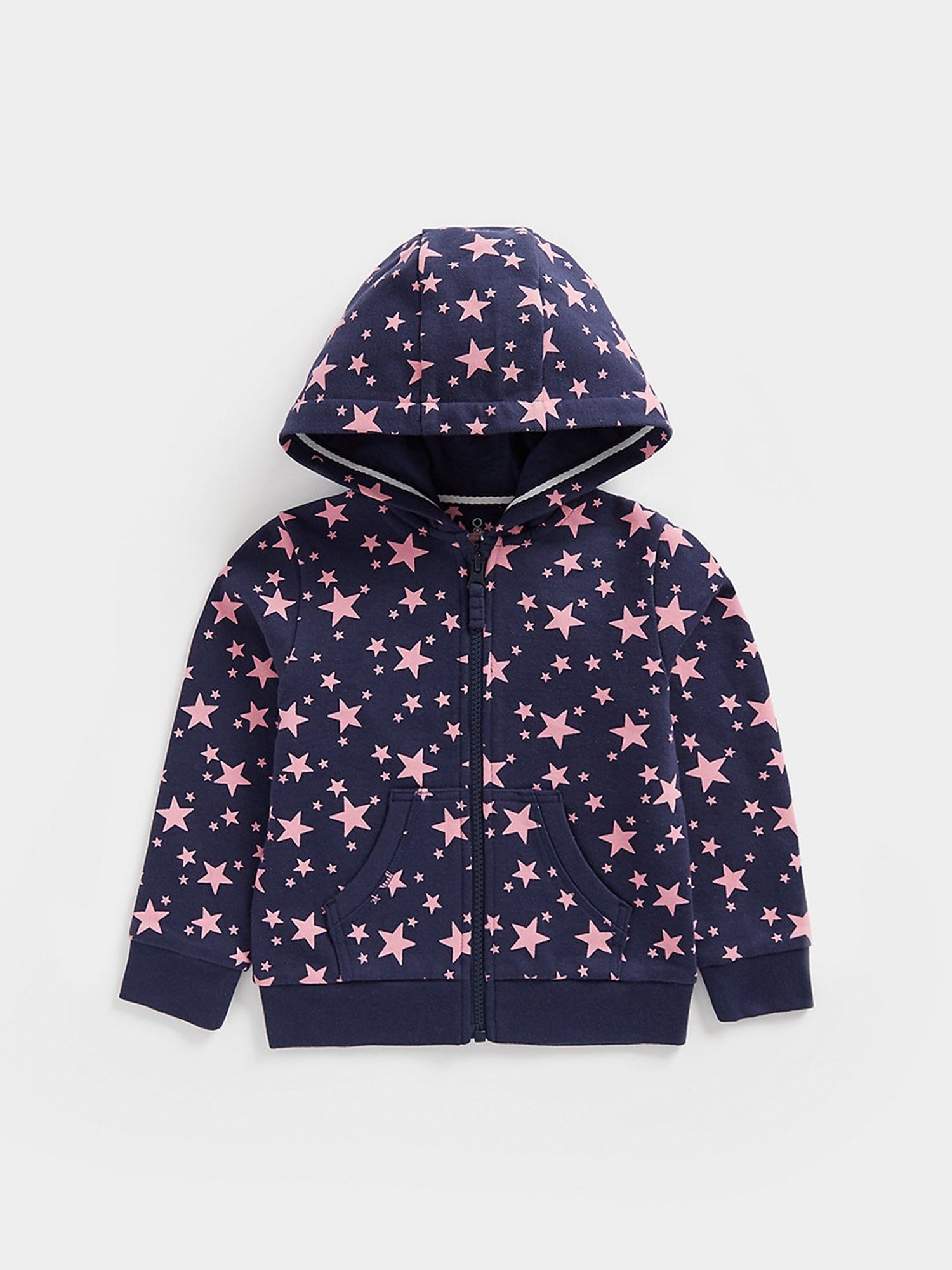 Mothercare Kids Navy Printed Full Sleeves Hooded Sweatshirt