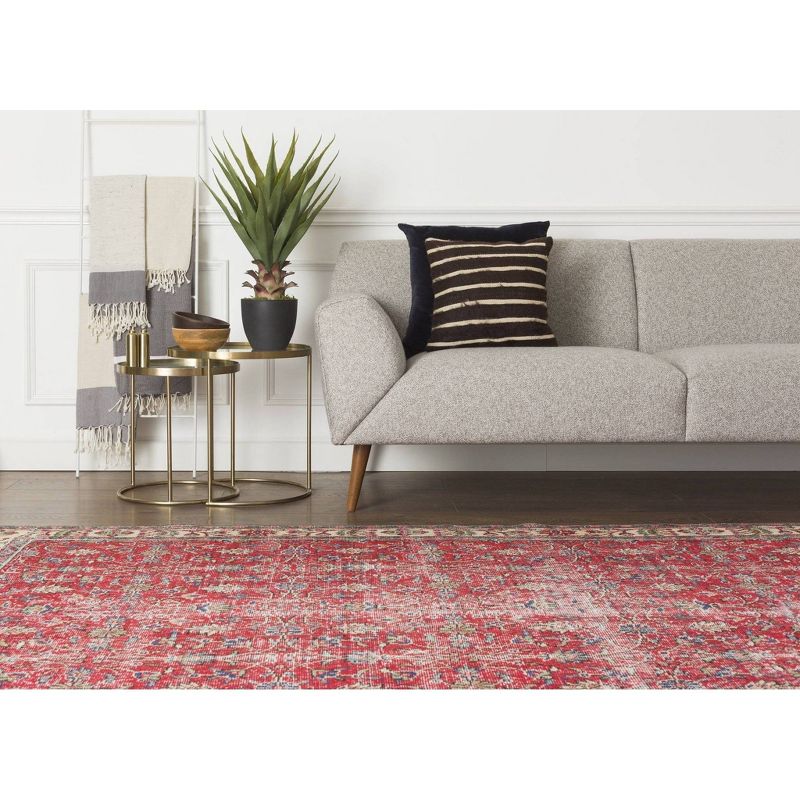 5'9"x9'2" Vintage One-of-a-Kind Konke Rug Red - Revival Rugs