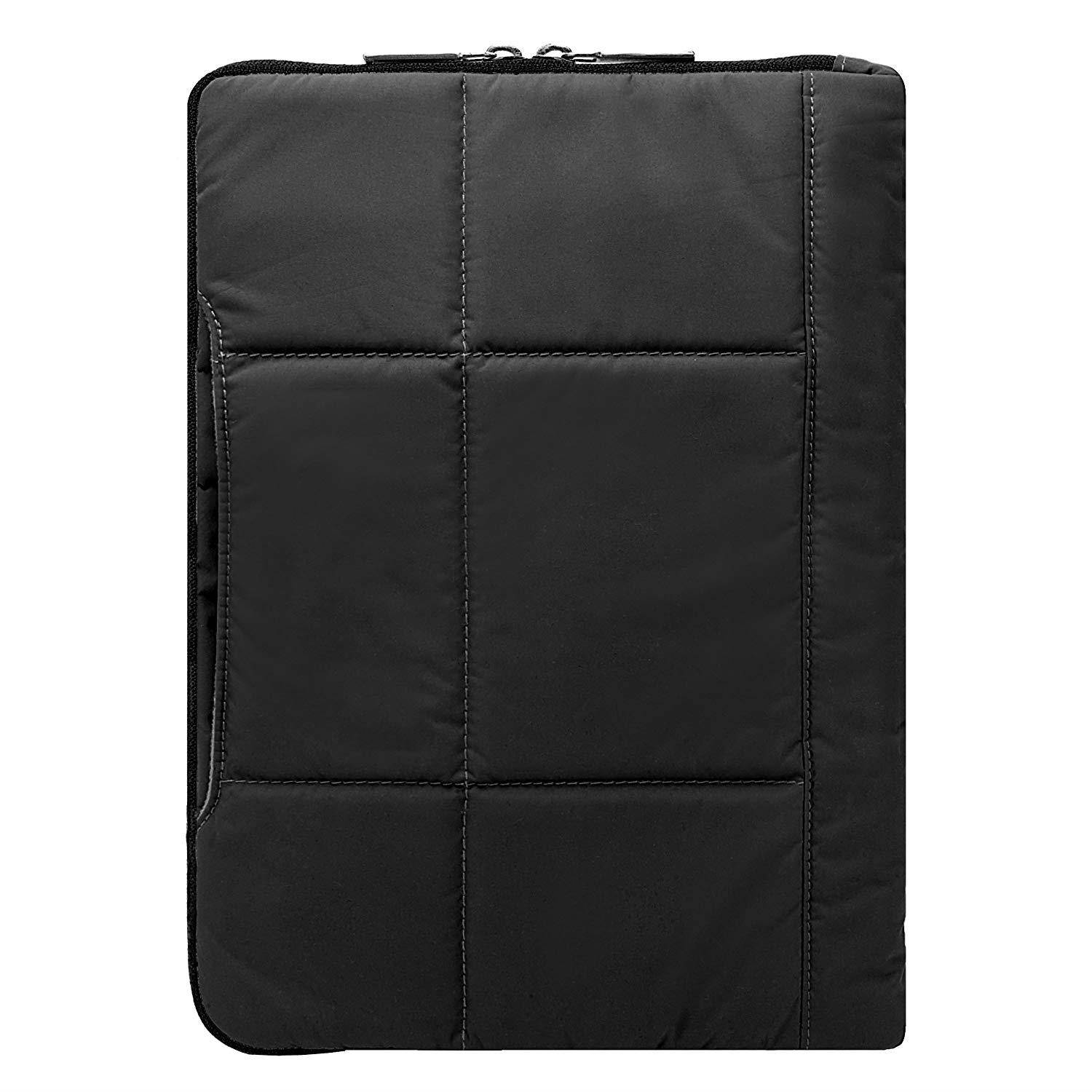 Pillow Zippered Sheen Quilted Sleeve [BLK] For Nextbook Flexx/Nextbook 10.1/NeuTab N10/Nokia Lumia 2520 10.1-inch + Earbuds