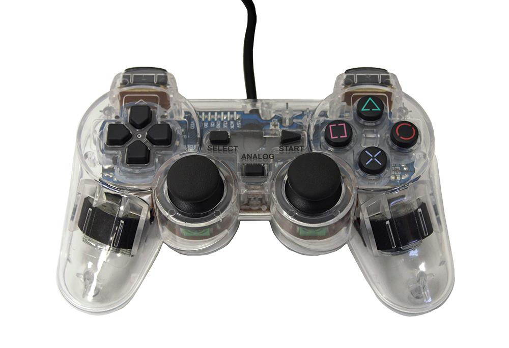 Transparent Clear White Controller for Playstation PS1 PS2 by Mars Devices