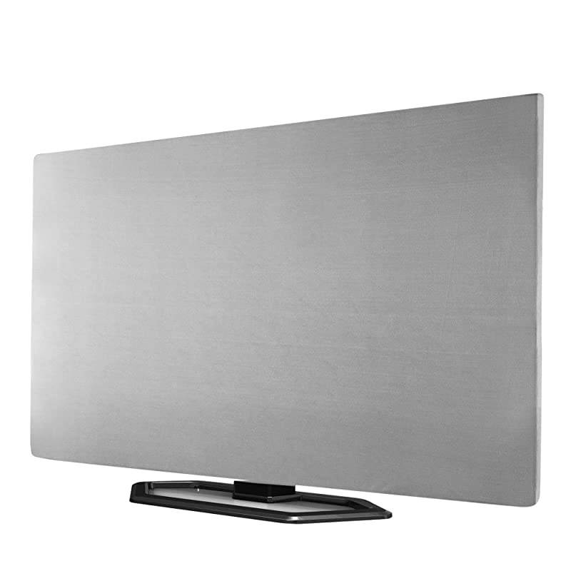 TV Set Cover Soft Lycra Fabric Universal 43 Flat Screen DustProof Protector 43 Grey