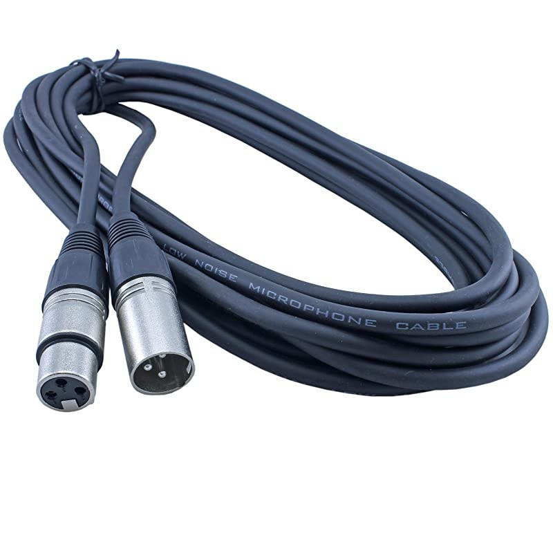 Pack Shielded 100 Foot Male To Female 3 Pin XLR Mic Audio Cable