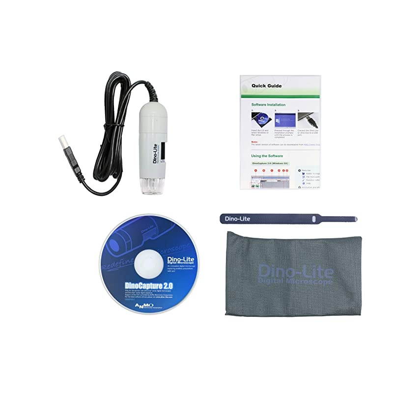 USB Digital Microscope AM211103MP 10x 50x 230x Optical Magnification 4 LEDs