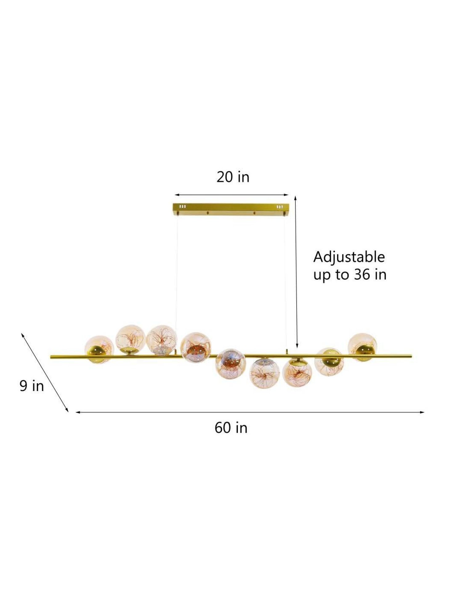 Kapoor E Illuminations Hardware Brass Glass Led Chandelier