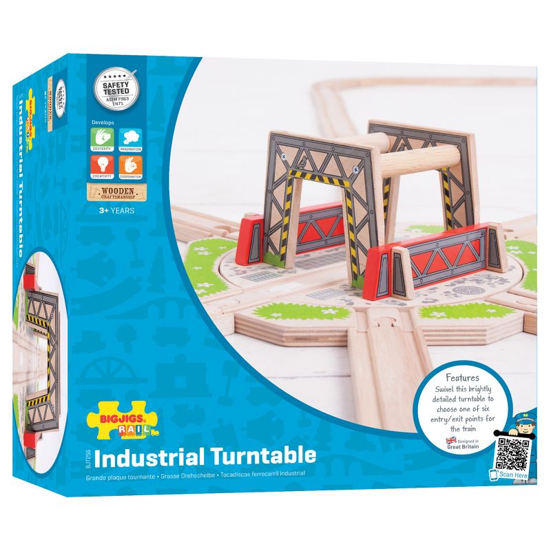 Bigjigs Rail Industrial Turntable Wooden Railway Train Set Accessory