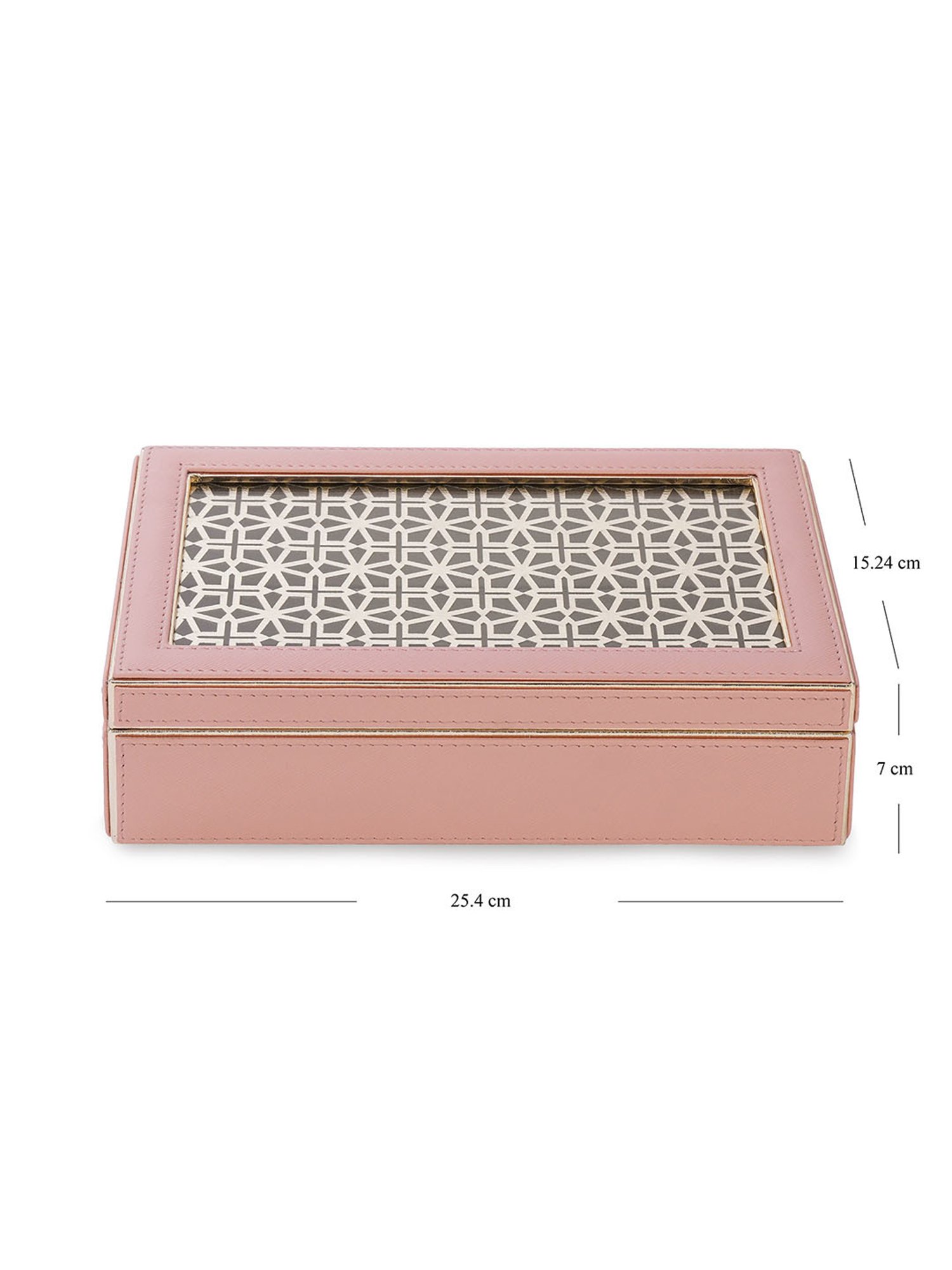 Pure Home and Living Pink Leather Storage Boxes