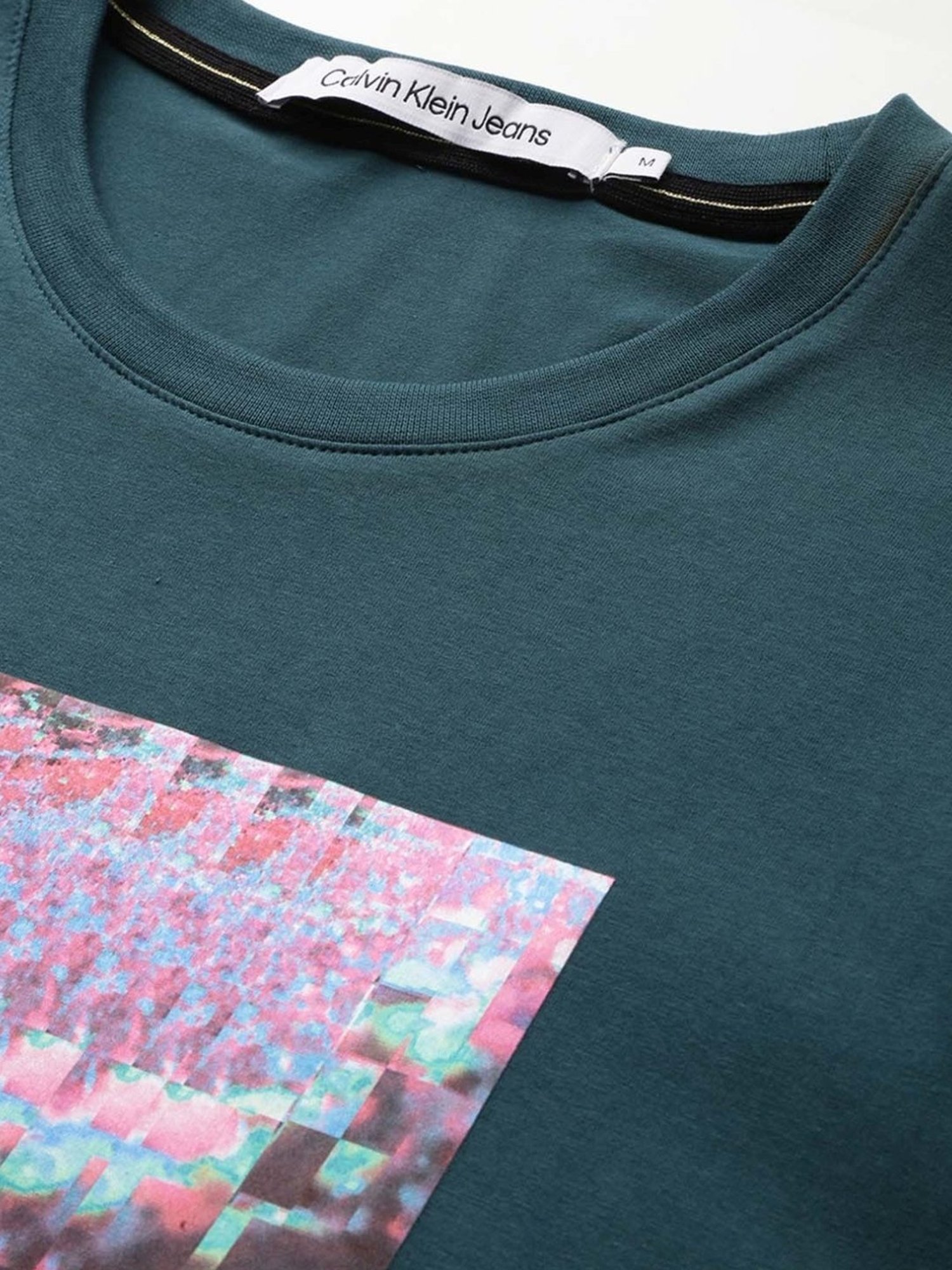 Calvin Klein Atlantic Deep Cotton Slim Fit Printed T-Shirt