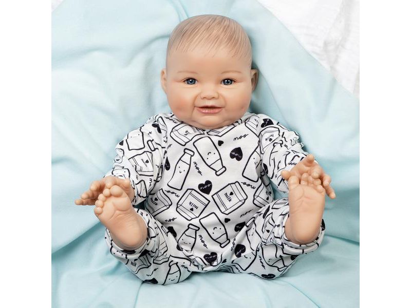 Paradise Galleries Realistic Chubby Baby Boy Doll - Big Boy with fat rolls and magnetic pacifier, 5-Piece Reborn Doll Set