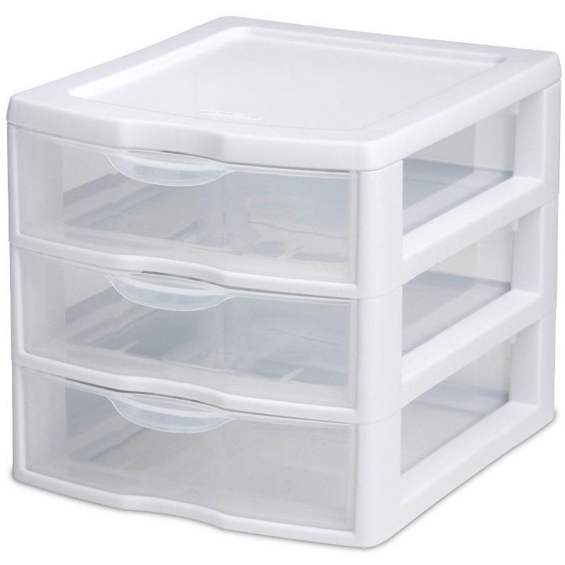 New Sterilite Small Compact Countertop 3 Drawer Desktop Storage Unit (18 Pack)