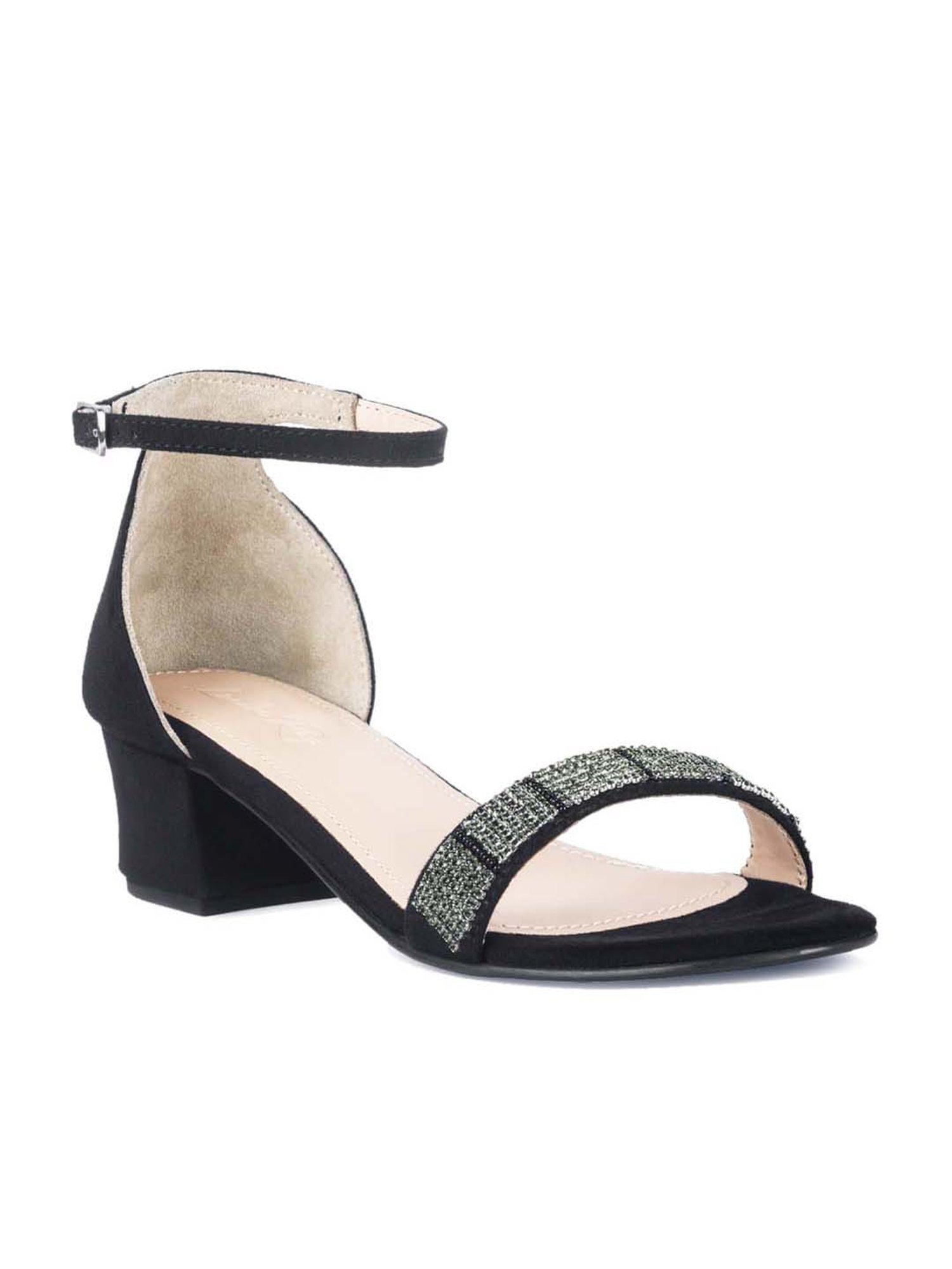 London Rag Women's Black Ankle Strap Sandals