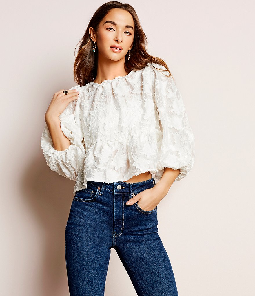 Free People Raw Hem High Rise Cotton Blend Jeans