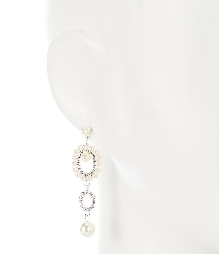 Cezanne Pearl Halo Chandelier Earrings