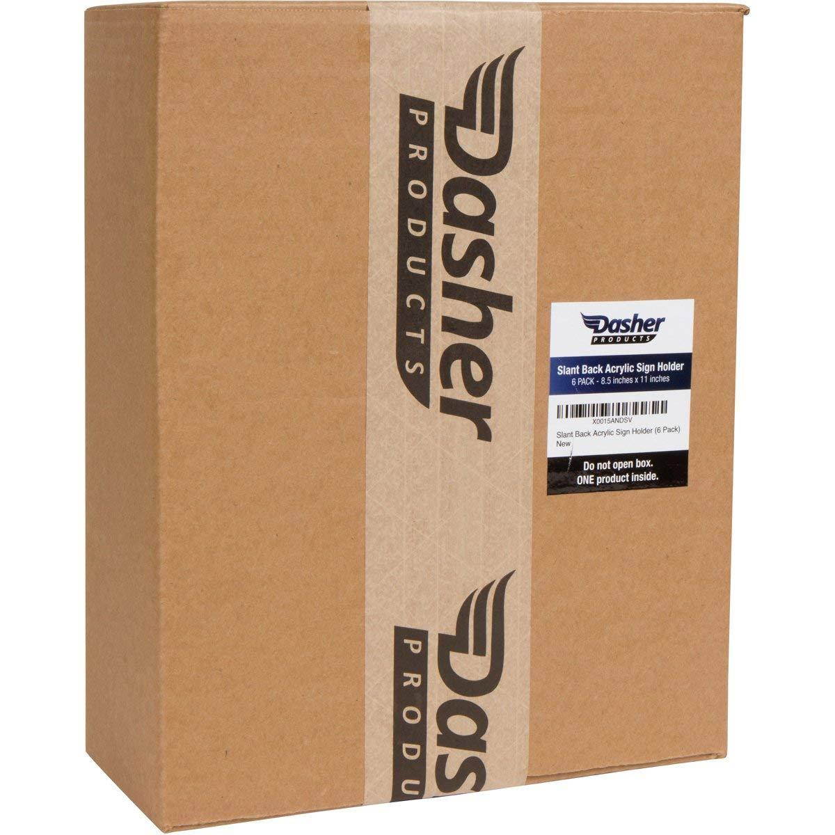 Slant Back Acrylic Sign Holder - 8.5 x 11 Inches Premium Portrait Ad Frames, Table Sign Display Holder, Clear Easel Style Frame, Plastic Brochure Holder for Home, Office, Store, Restaraunt (6 Pack)