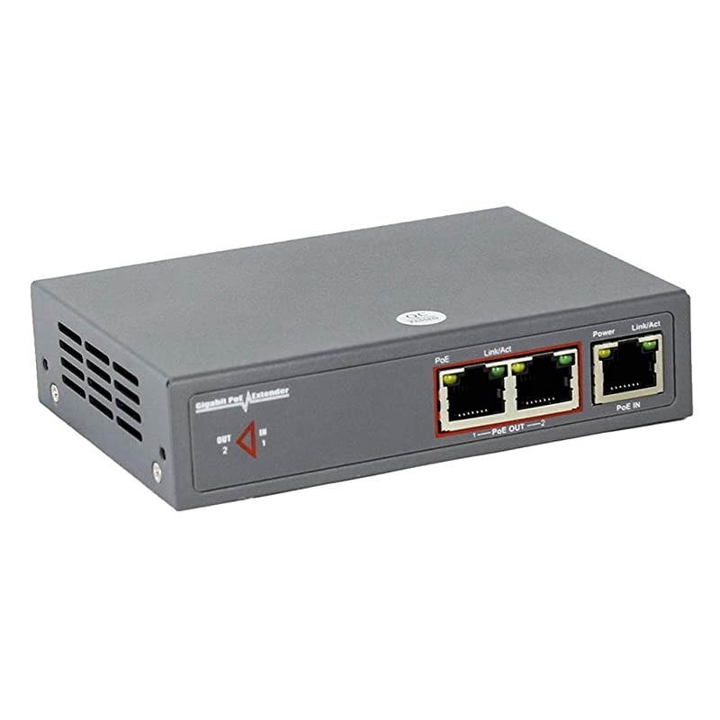 PoE Extender Ethernet 2 Port Switch Gigabit 30W  PoE+ Extender NetworkRepeaters IEEE 8023af Compliant