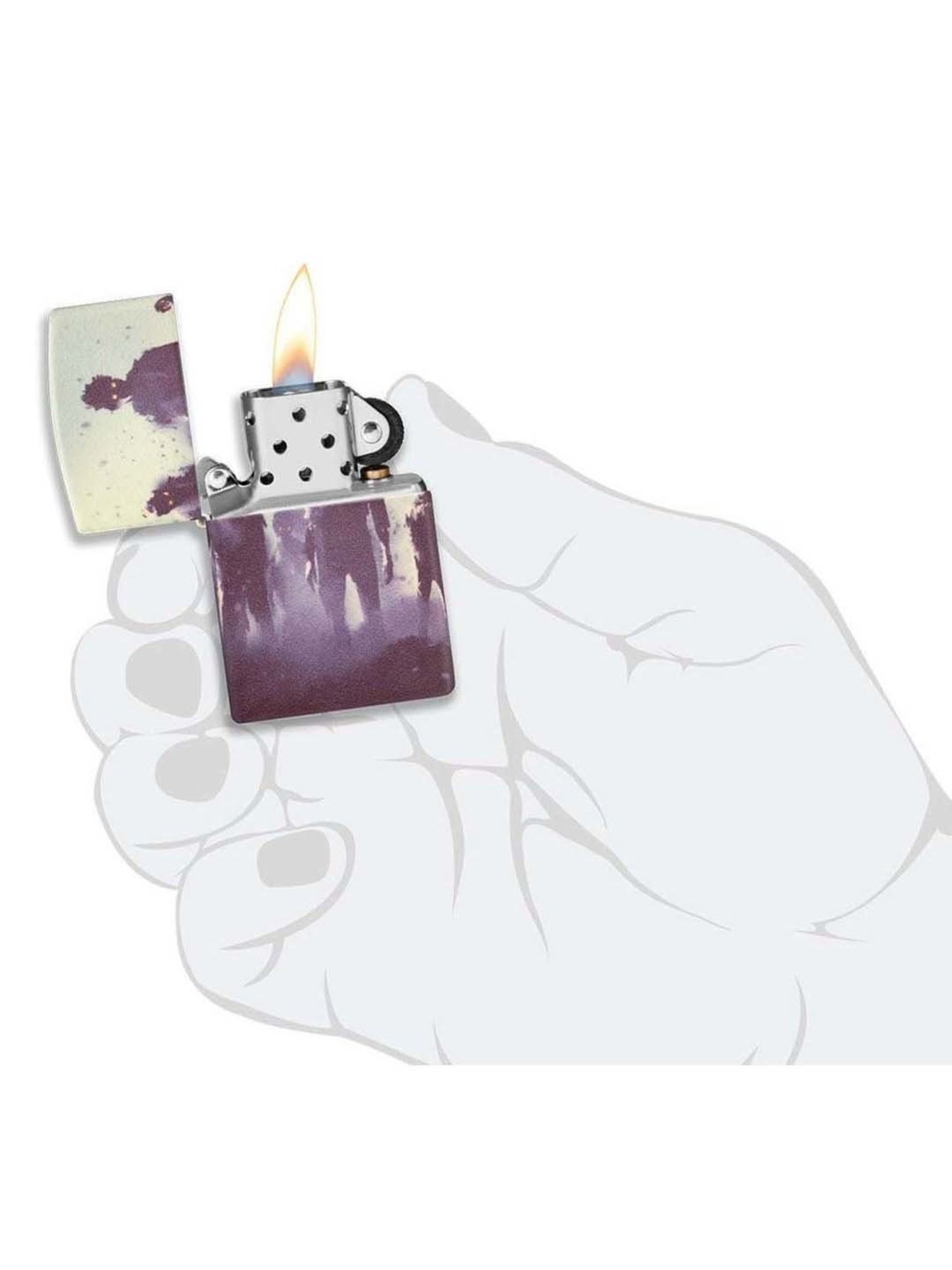 Zippo Multicolor Brass Zombie Design Windproof Pocket Lighter