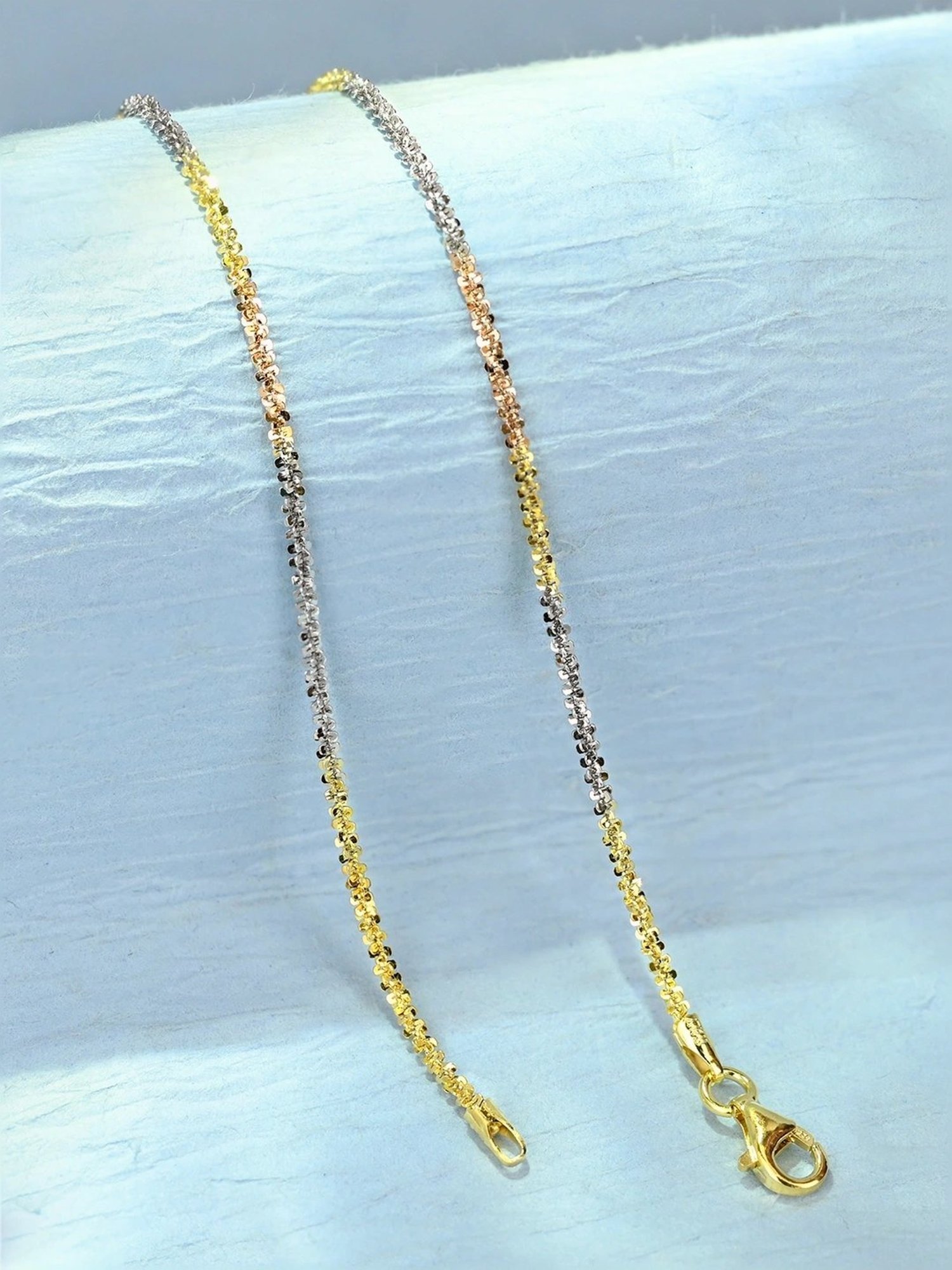 Touch925 Triple Shade Fancy Silver Anklet for Women