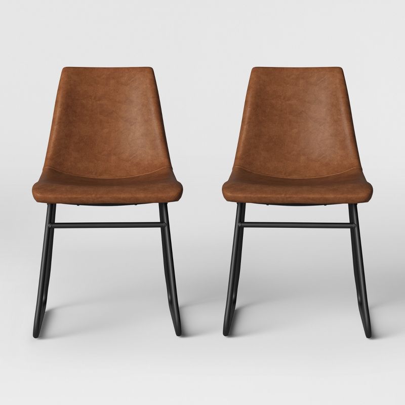 Bowden Faux Leather And Metal Dining Chair Caramel - Project 62™