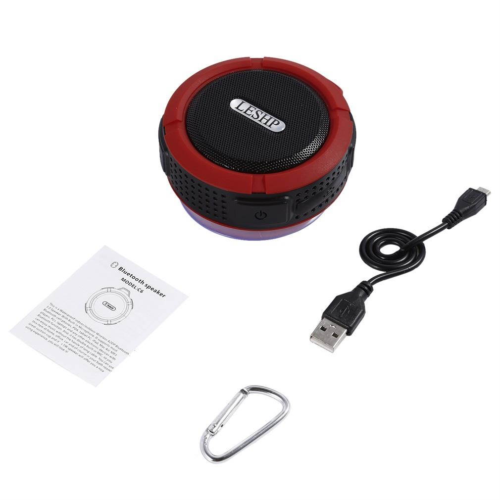 LESHP C6  Wireless Bluetooth Speaker With Calls Handsfree and Suction Cup
