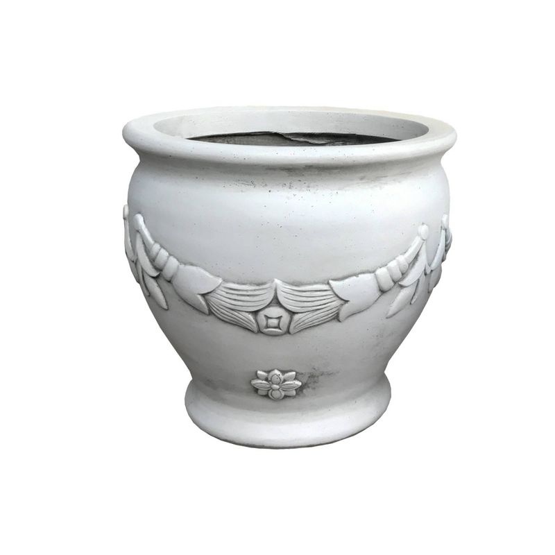 9" Kante Lightweight Classic Flower Garland Planter Light Gray - Rosemead Home & Garden, Inc.