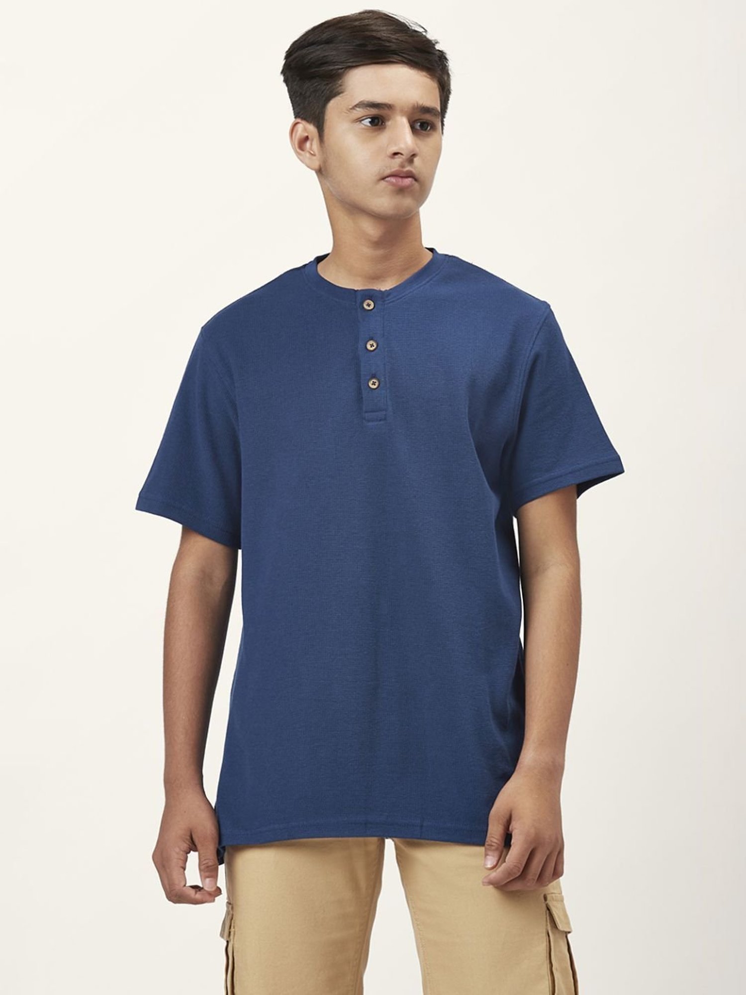 Coolsters by Pantaloons Kids Navy Cotton Regular Fit T-Shirt