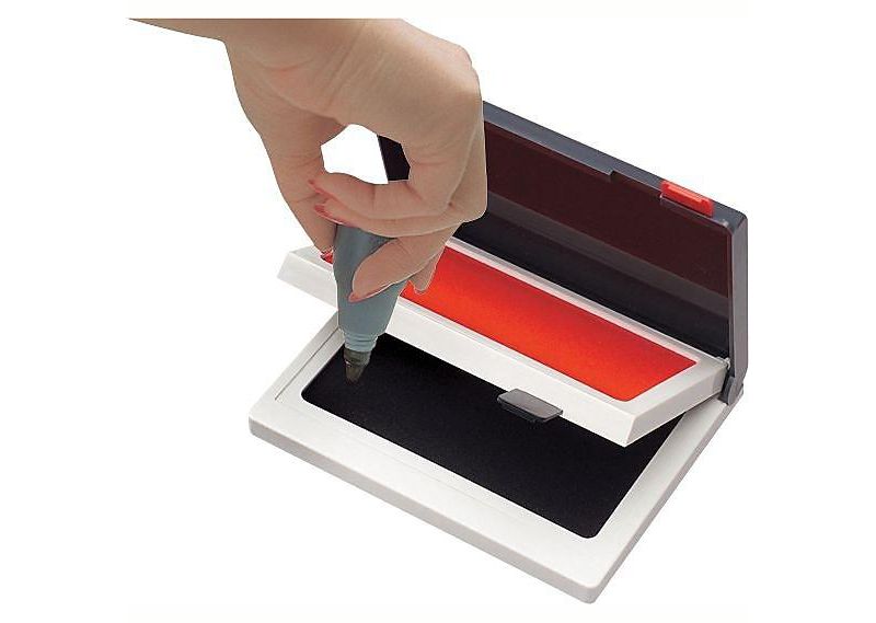 Cosco Two-Color Felt Stamp Pads, Red/Black, 2 x 090468