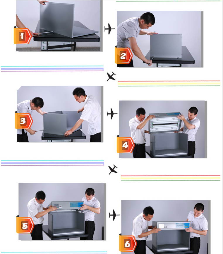 Intsupermai Color Matching Cabinet 4 light Sources: D65 TL84 UV F Size:71*42*57cm