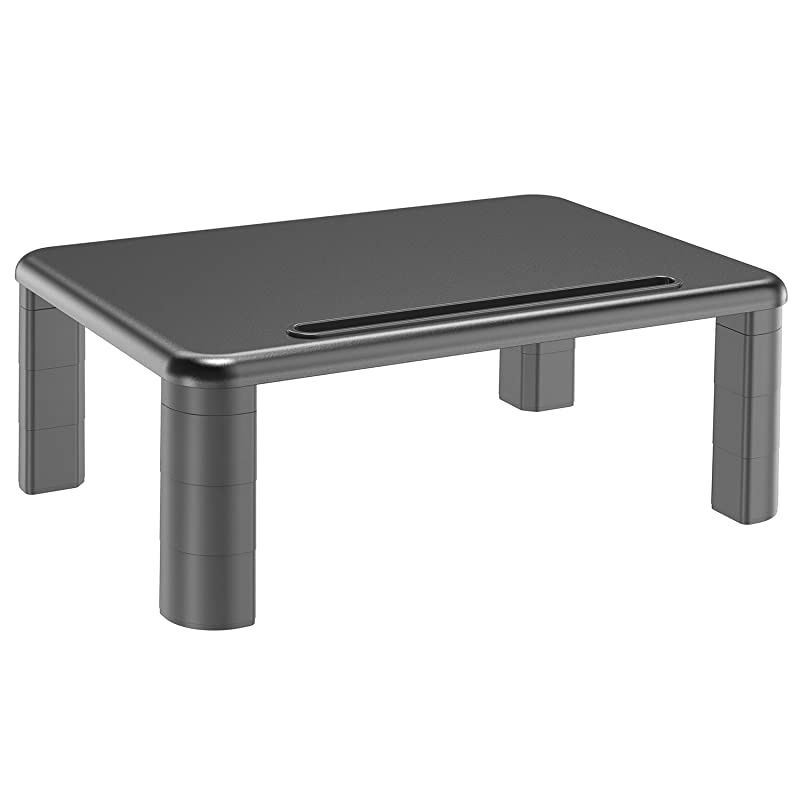 Adjustable Monitor Stand Riser - 3 Height Adjustable Computer Monitor Stand with Phone Holder for Desk, Printer, Laptop, Computer Monitor Riser for Home & Office Use