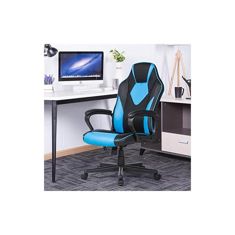 Office Chair - Modern High-Back Desk Chair - Reclining Computer Chair with Lumbar Support - Adjustable Seat Cushion & Headrest- Breathable Mesh Back (B-Black)